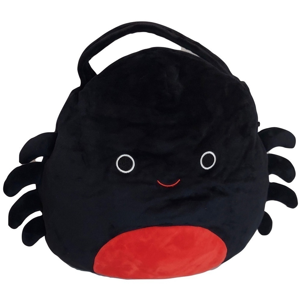 Squishmallows Bella Spider Plushie Halloween Treat Pail in Red & Black w/ Handle